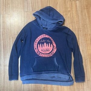 American Eagle Outfitters Blue Hoodie with Pink Graphic